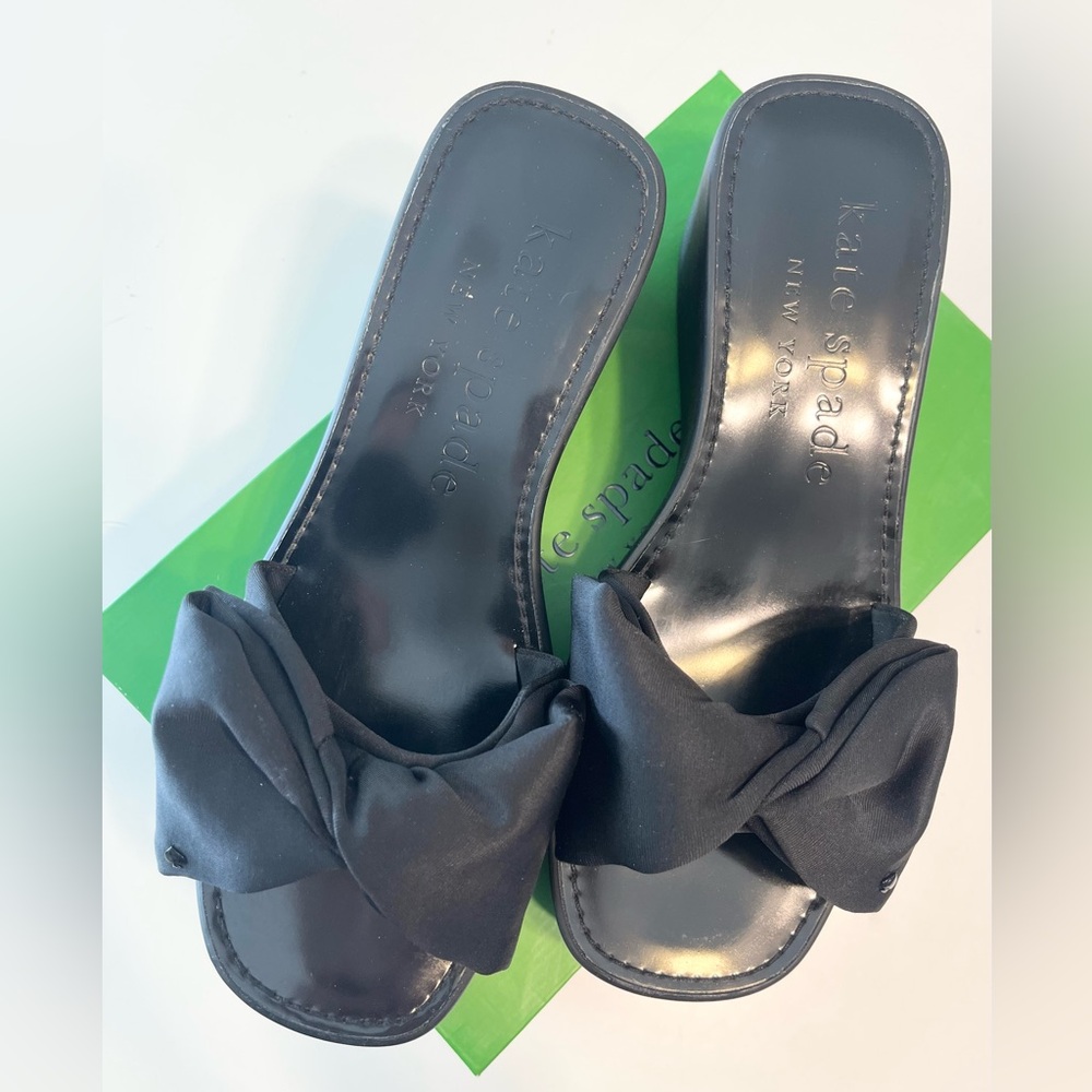 Kate Spade Elegant Black Bow Sandals